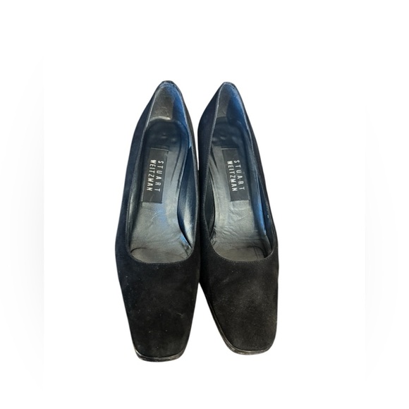 Vintage Stuart Weitzman Black Suede Square Toe Women’s Sz 6.5 B - Picture 6 of 13